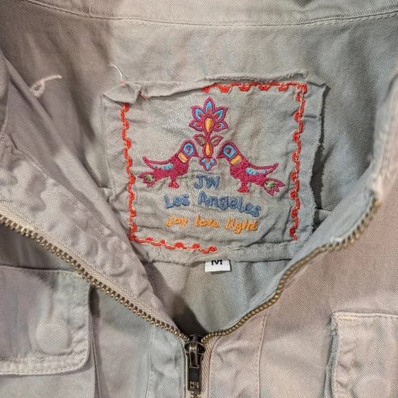 Johnny Was Gray Sleeveless Utility Jacket Sz M - Picture 3 of 11